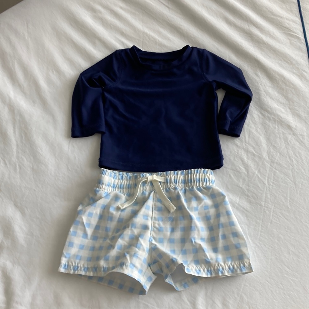 Baby Rash-guard and swim trunk set